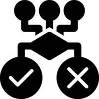 Decision System, AI Glyph Solid Icon vector