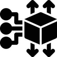ERP Distribution, Inventory Management Glyph Solid Icon vector