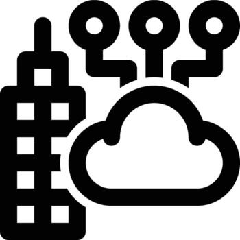 ERP Cloud, Cloud-Based ERP Outline Icon vector