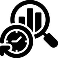 Real Time Analytics Glyph Solid Icon vector