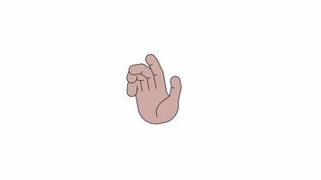 African american hand gesturing 2D animation. Communication via body language sings cartoon flat 4K , alpha channel. Expressing feelings with gestures animated arm isolated on white background video