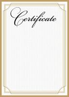 Certificate vertical concept with editable empty backdrop and vintage golden frame. Copy space design vector
