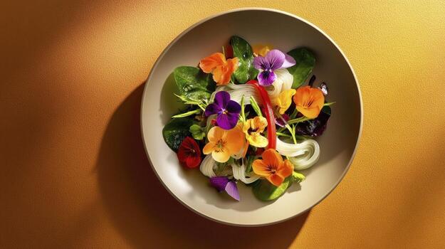 A plate with a salad on it photo