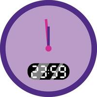 A purple clock with a pink and white background vector