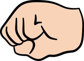 A cartoon fist with a fist in the middle vector