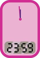 A pink clock with a pink background vector