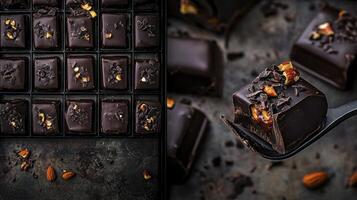 Chocolate covered almonds and nuts photo