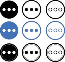 see more detail icon. more details button. push to get more dots symbol. flat style. vector