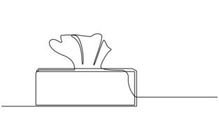 Tissue box continuous one line art vector