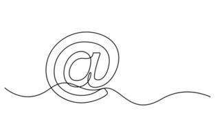 at symbol one line art vector