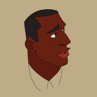 Modern black man in elegant line art style abstract vector