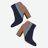 Illustration of blue female shoes vector