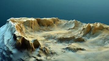 Aerial view of a rugged desert landscape with intricate mountain formations and vast open spaces photo