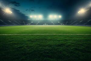 A soccer field with a large crowd of people watching the game photo