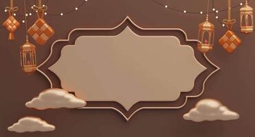 idul fitri background with 3d design video