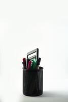 Accounting stationeries in a case photo
