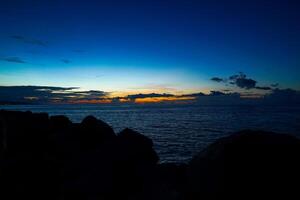 Beautiful sunset on the beach photo
