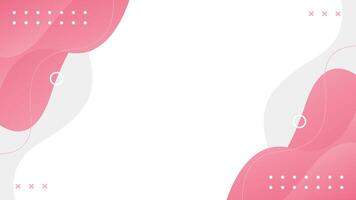 Abstract pink fluid wave background with geometric shapes vector