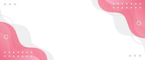 Abstract pink fluid wave background with geometric shapes. Template banner background for beauty products, sales, ads, events, web vector