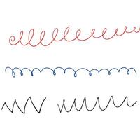 Line hand drawn scribbles set vector