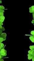 Clovers Frame With Copy Space For St Patrick Day On Black Background video