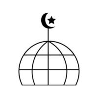 mosque dome silhouette icon design template vector