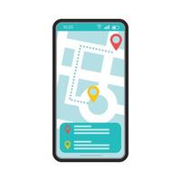 Route searching app interface template stock illustration vector