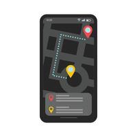 Stock illustration of route map application interface vector