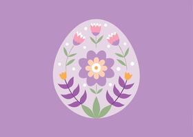 Elegant Easter greeting card with floral egg pattern vector