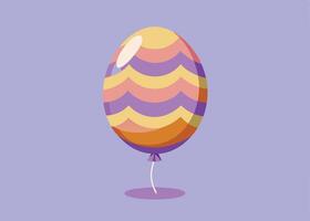 Colorful Easter balloon floating with decorative festive patterns vector