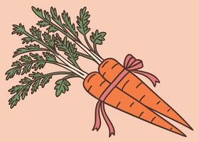 Vibrant carrot bunch wrapped with decorative ribbon for Easter vector
