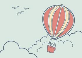 Egg-shaped hot air balloon soaring high during Easter vector