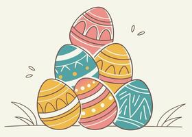 Easter egg stack arranged in pyramid shape for celebration vector