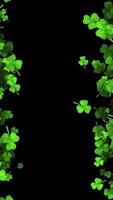 Clovers Frame With Copy Space For St Patrick Day On Black Background video