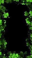 Clovers Frame With Copy Space For St Patrick Day On Black Background video