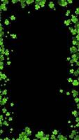 Clovers Frame With Copy Space For St Patrick Day On Black Background video