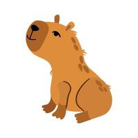 Cute hand drawn capybara on a white, isolated background vector
