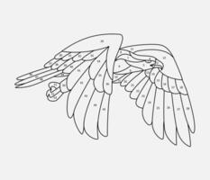Flying Eagle, Stained glass pattern - coloring page by number vector