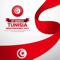 Tunisia Flag for independence day banner, greeting card design with blank space area vector