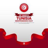 Tunisia Flag for independence day square banner design with blank space area vector
