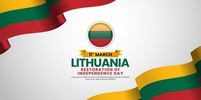 Lithuania Flag for restoration of independence day banner background with blank space area vector