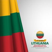 Lithuania Flag for Restoration of Independence Day square Banner Design Template Background vector