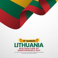 Lithuania Flag for Restoration of Independence Day Banner Design Template Background vector