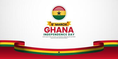 Ghana Flag Banner Background for Independence Day Template for greeting card vector