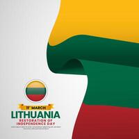 Lithuania Flag for Independence Day square Banner Design Template Background vector