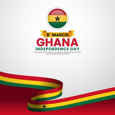 Ghana Independence Day background template for banner, greeting card with national flag