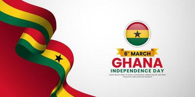 Ghana Flag Banner Background for Independence Day Template Design vector