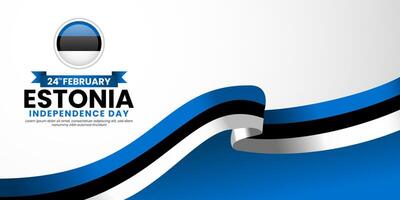 Estonia independence day banner background design with national flag for greeting card vector