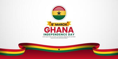 Ghana Flag Background for Independence Day Template Design for greeting card vector