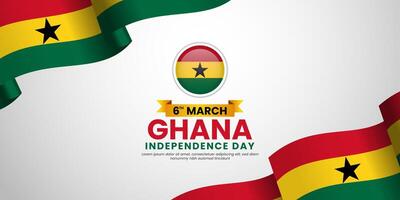 Ghana flag for Independence Day Background with blank space area vector